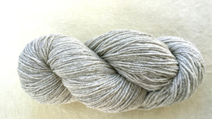 woolen-spun sport weight yarn, light gray